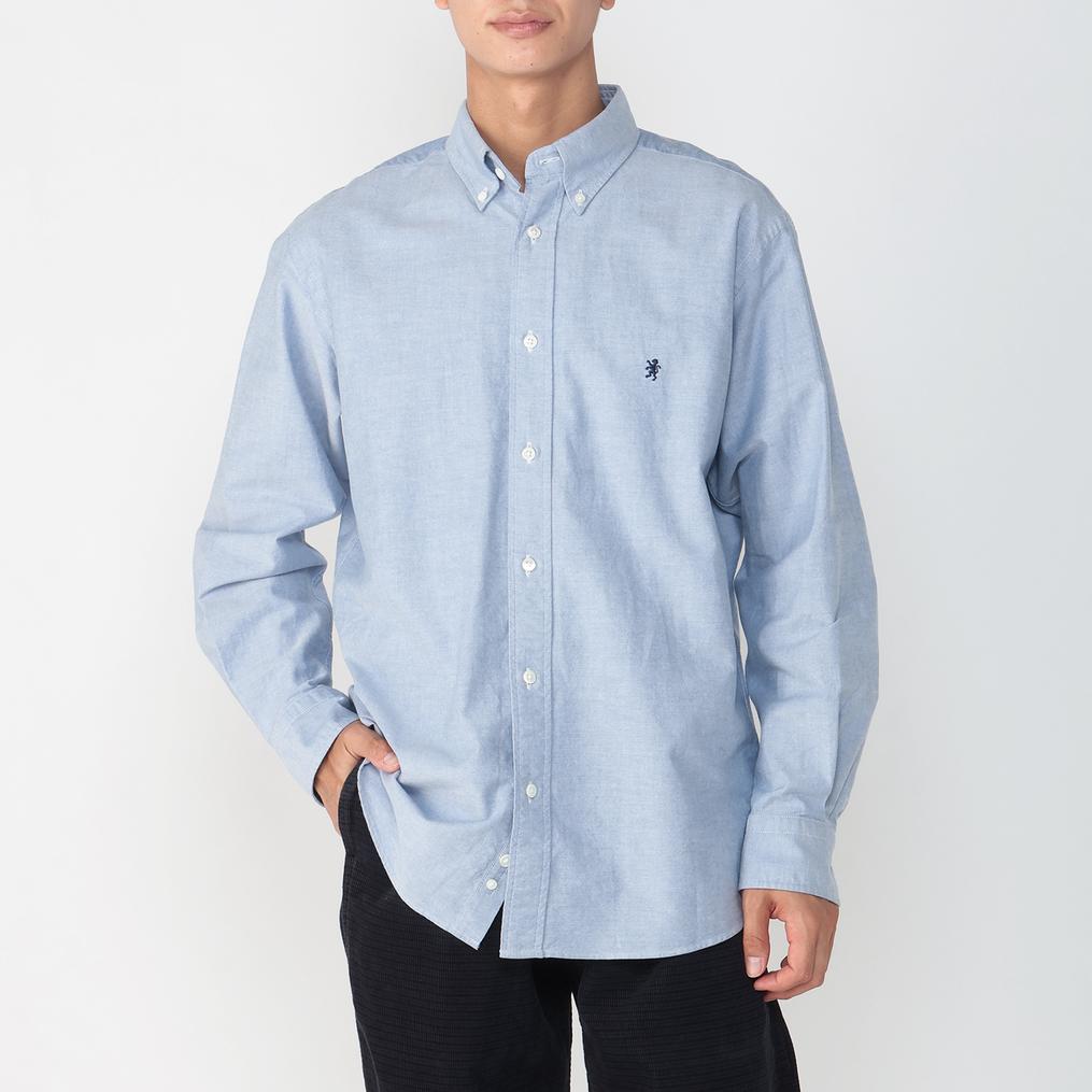 モデル：175cm / 着用画像：L Gymphlex GYMPHLEX M's Regular L/S B.D. Shirts画像1