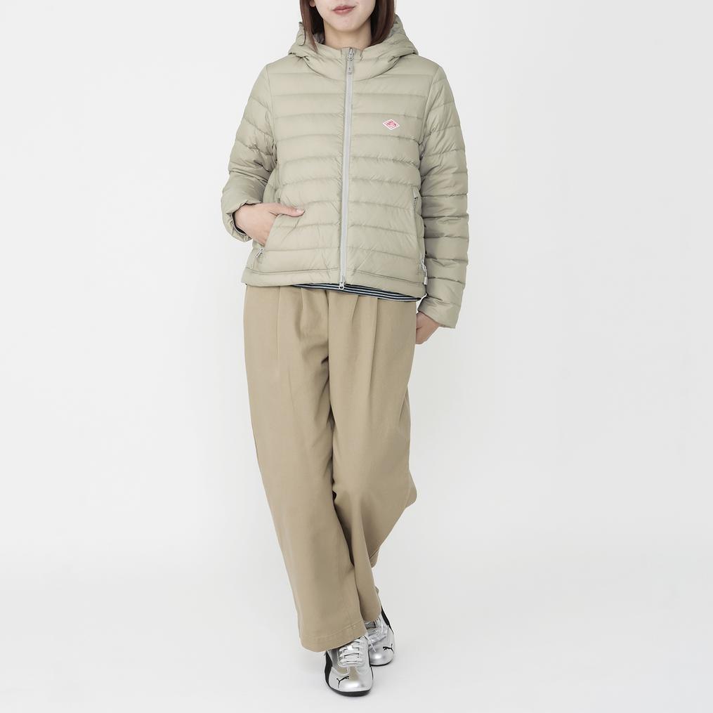 モデル：161cm / 着用サイズ：S DANTON DANTON W's Nylon Taffeta Middle Down Hooded Jacket画像2