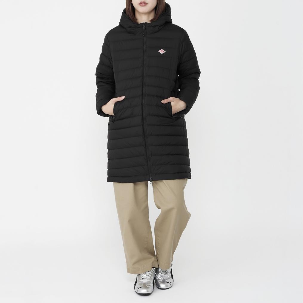 モデル：161cm / 着用サイズ：S DANTON DANTON W's Nylon Taffeta Middle Down Hooded Coat画像2