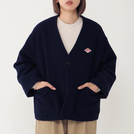 DANTON ウィメンズシングルウールパイルVネックジャケット