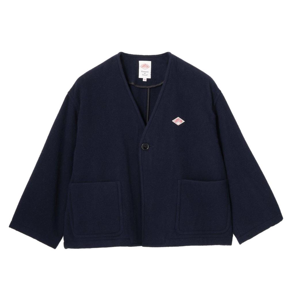  DANTON DANTON W's Single Wool Pile V Neck Jacket画像6