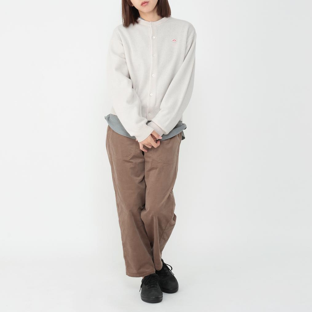モデル：161cm / 着用サイズ：36 DANTON DANTON Lambswool Crew Neck Knit Cardigan画像2