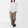 モデル：161cm / 着用サイズ：36 DANTON DANTON Lambswool Crew Neck Knit Cardigan画像2