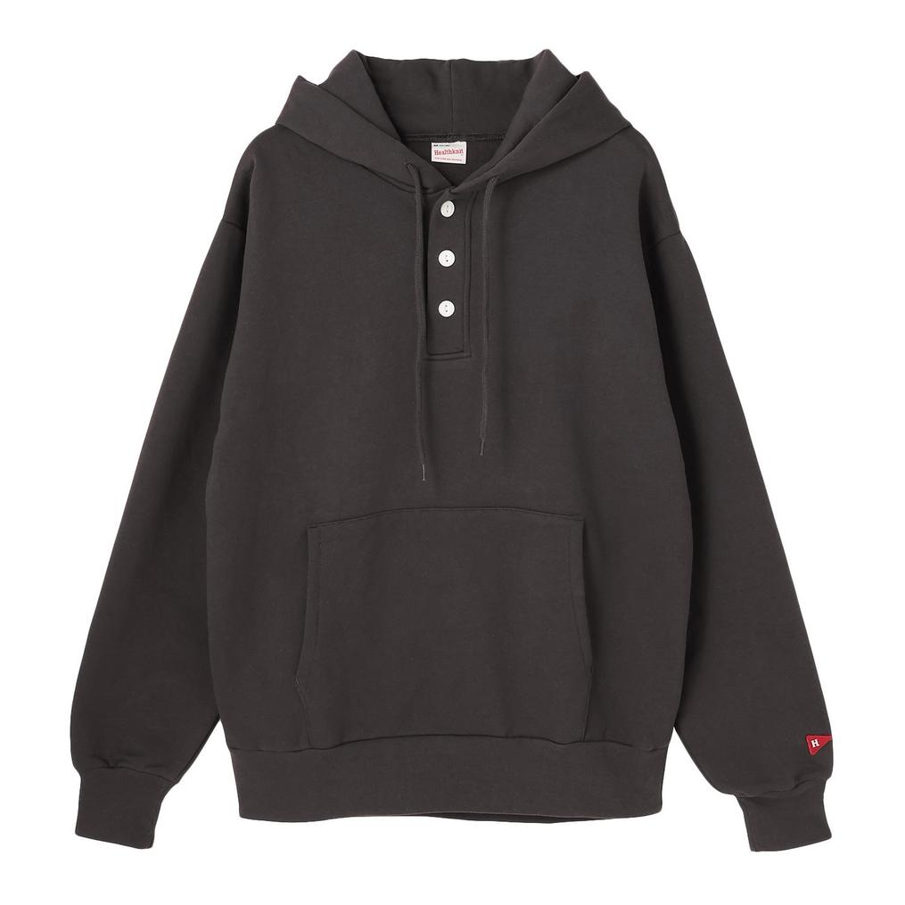  Healthknit HEALTH KNIT W's Classic Henley Hood Sweat画像1