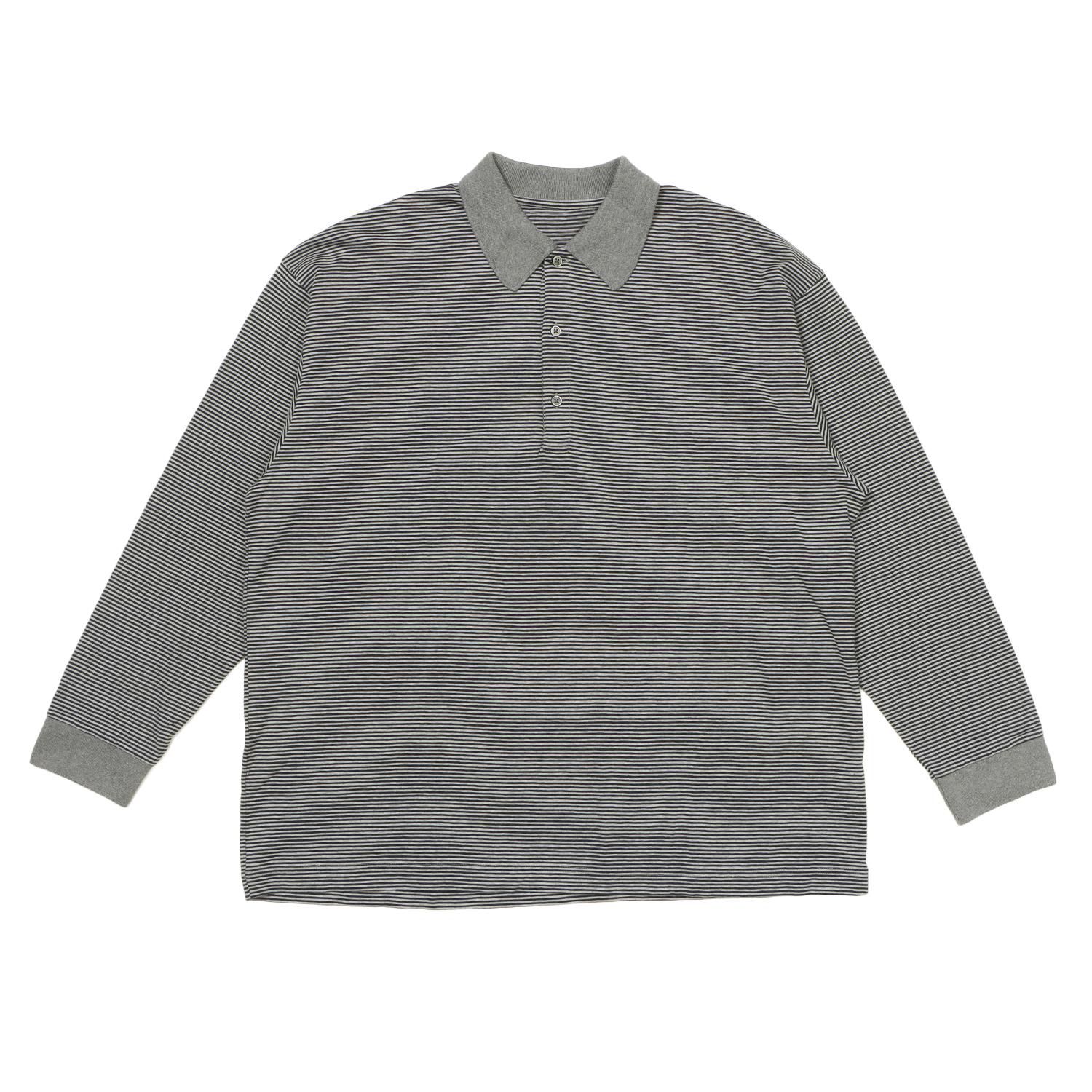  PORTER CLASSIC H/W BEATNIK BORDER LONG SLEEVE POLO SHIRT画像1