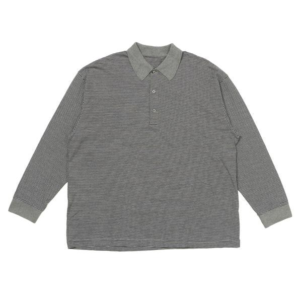 PORTER CLASSIC H/W ビートニック ボーダー ロングスリーブ ポロシャツ ブラック L