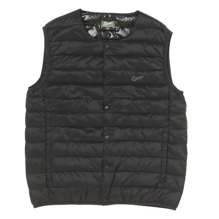 yz yDANNERz _i[ M Crew Neck Inner Down VEST AE^[ 424K1091800 BLACK XS