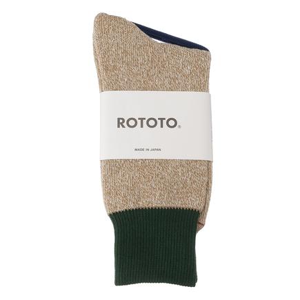 ROTOTO ダブルフェイスクルーシルクアンドコットン