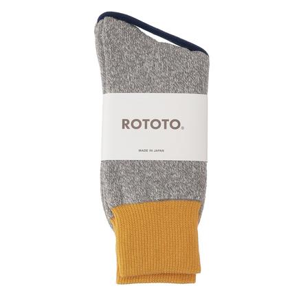 ROTOTO ダブルフェイスクルーシルクアンドコットン