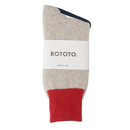 ROTOTO ダブルフェイスクルーシルクアンドコットン