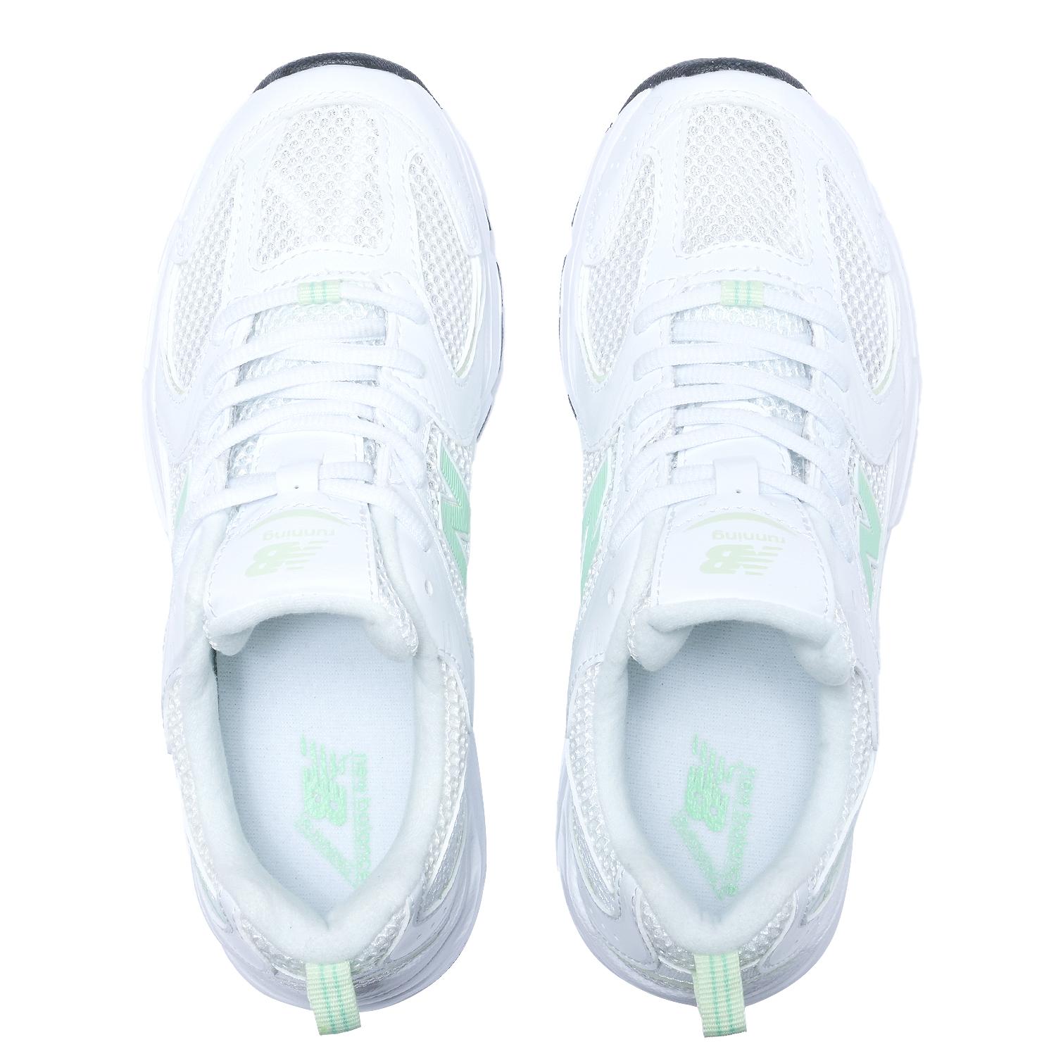 タグ付きNew Balance GR530SM ホワイト/グリーン スニーカー ジュニア 【NEW BALANCE】 ニューバランス 22-245(H) GR530SM(M) GR530