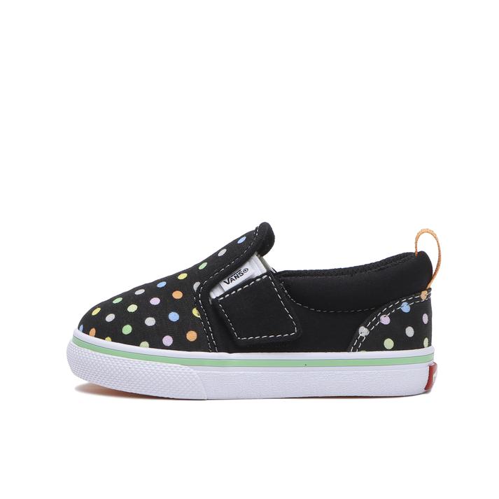 xr[ yVANSz @Y 12-165(H) SLIP ON Xb| V98TDL DOT BLK/MLT DOT 14cm