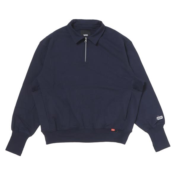 VANS ハーフジップ スウェットシャツ ブルー M
