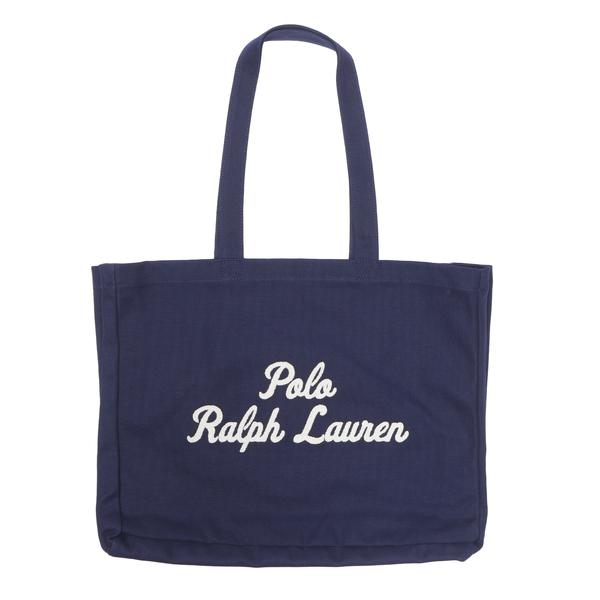 POLO RALPH LAUREN エンブロイダリー ラージ トート ブルー F