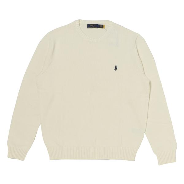 POLO RALPH LAUREN コットン クルーネック セーター ホワイト M