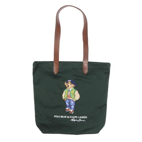 POLO RALPH LAUREN ポロベア ツイル ショッパー トート グリーン F