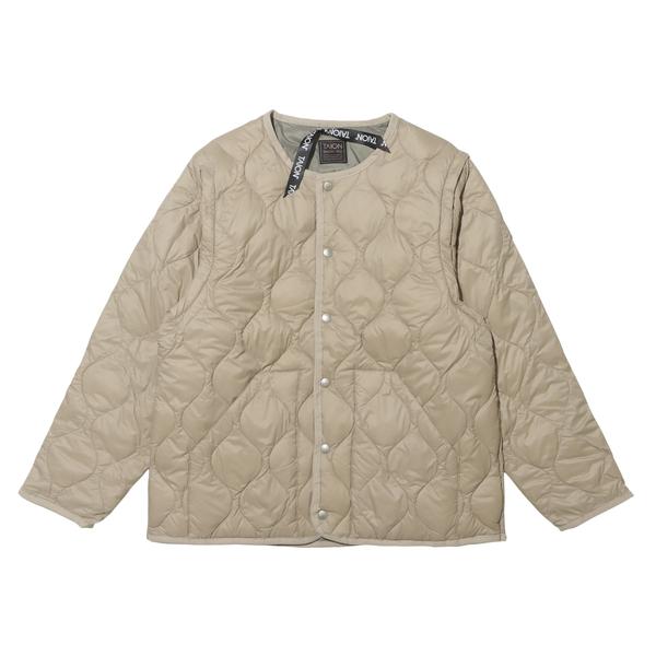 TAION ミリタリー デタッチャブル ショルダー ダウンジャケット ベージュ S