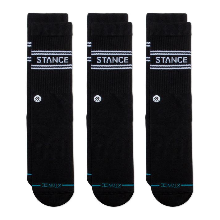 STANCE SOCKS BASIC 3 PACK CREW BLACK