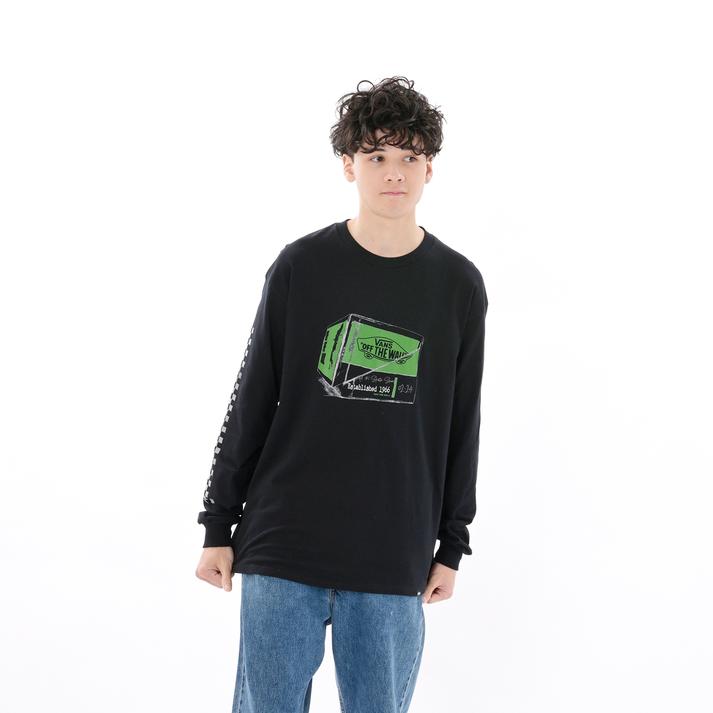 【VANS】 ヴァンズ M Vintage Shoe Box L TEE ロングスリーブ 124C1020800 ABC-MART限定 BLACK L