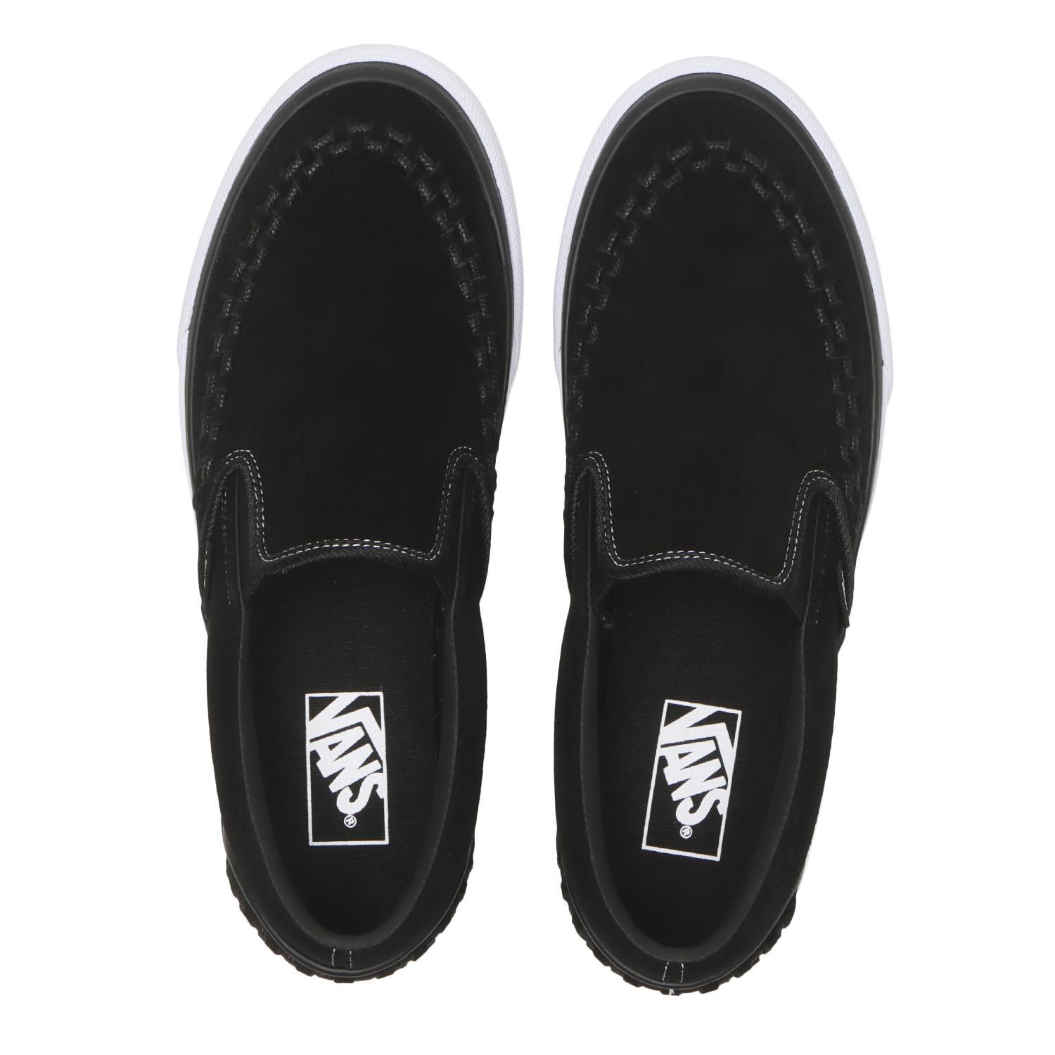VANS V98CF SUEDE スリッポン BLACK/WHITE 27cm VANS】 ヴァンズ SLIP ON スリッポン V98CF SUEDE BLACK/WHITE