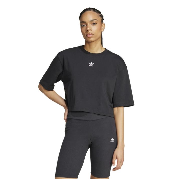 ���f�B�[�X �yadidas�z �A�f�B�_�X W ESS CROP TEE �V���[�g�X���[�u IW5706 BLACK M