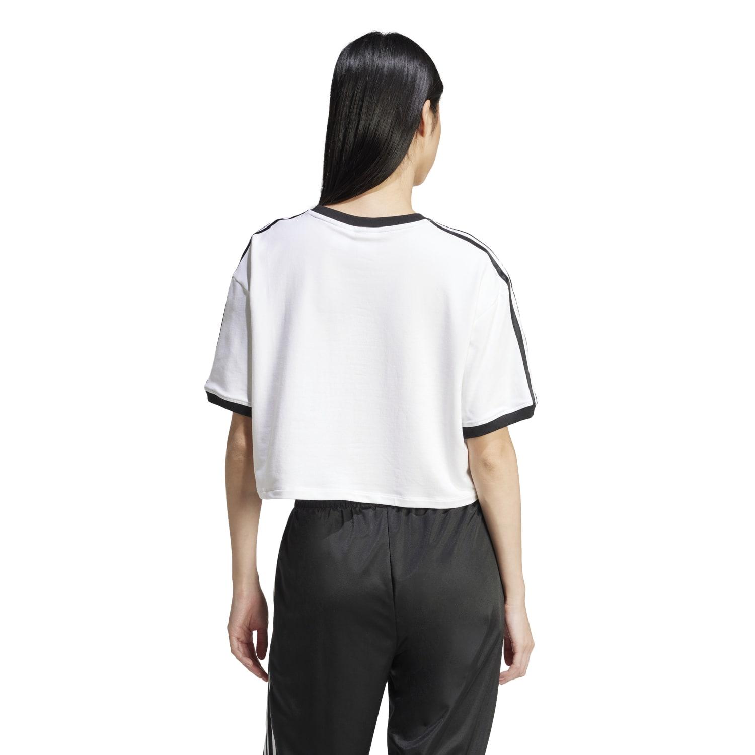 ★ adidas★ 3S loose crop tee white JC8150 Adidas 3-Stripes Loose Cropped Tee – DTLR