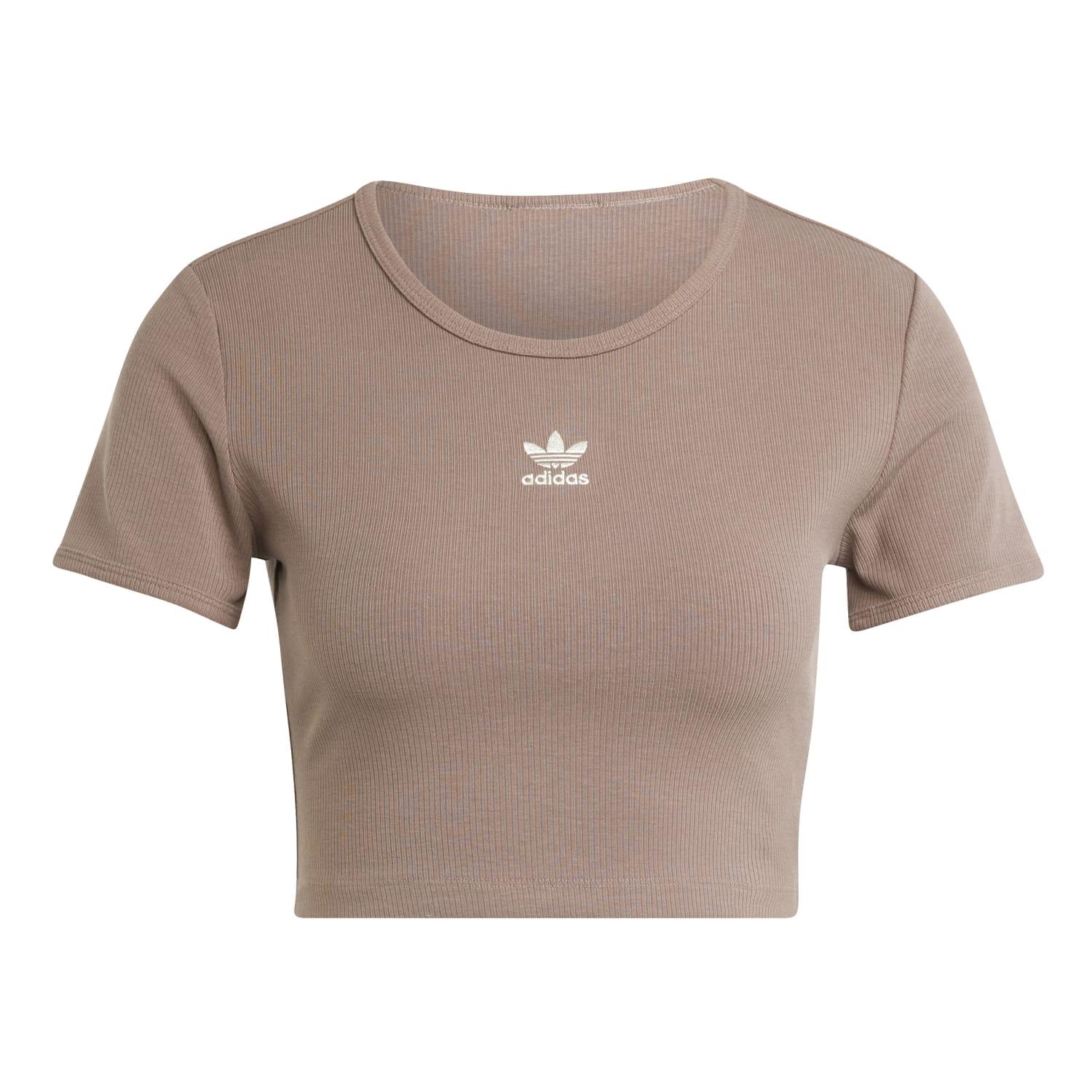 韓国新作★リボンポイントストラップ【ADIDAS】CUT OUT RIB TEE レディース 【adidas】 アディダス W ESS RIB TEE ショート