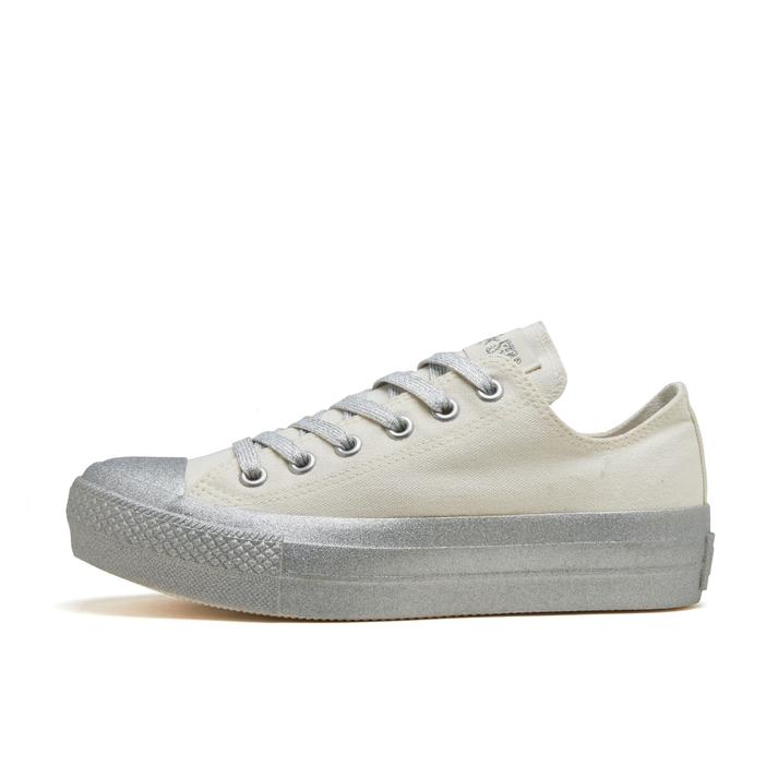 yz fB[X yCONVERSEz Ro[X AS PLTS GLITTERBOTTOM OX I[X^[ PLTS Ob^[{g OX 31314220 WHITE/SILVER 5(24cm)