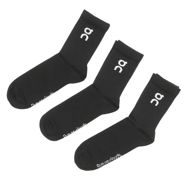 On ロゴ ソックス ハイ 3ペア ブラック XS