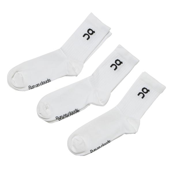 On ロゴ ソックス ハイ 3ペア ホワイト XS