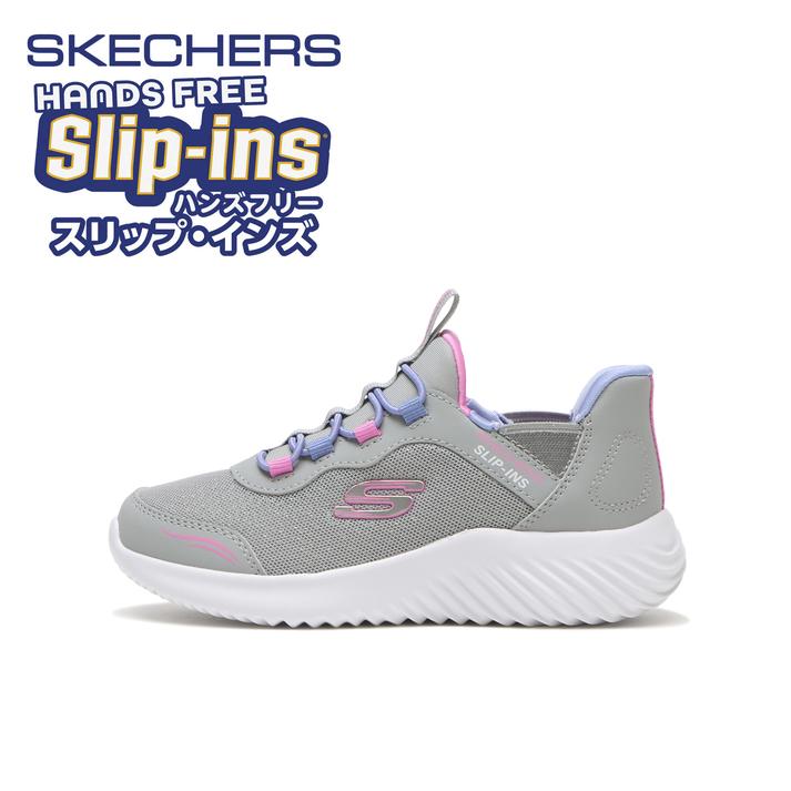 yz LbY ySKECHERSz XPb`[Y 17-23 BOUNDER oE_[ 303585L GRY 17cm