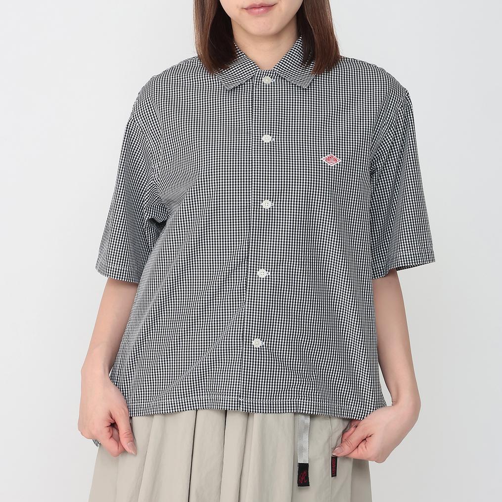 モデル：161㎝ / 着用サイズ：36 DANTON DANTON W's Cotton Poplin Half Sleeve Shirt画像1