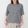 モデル：161㎝ / 着用サイズ：36 DANTON DANTON W's Cotton Poplin Half Sleeve Shirt画像1