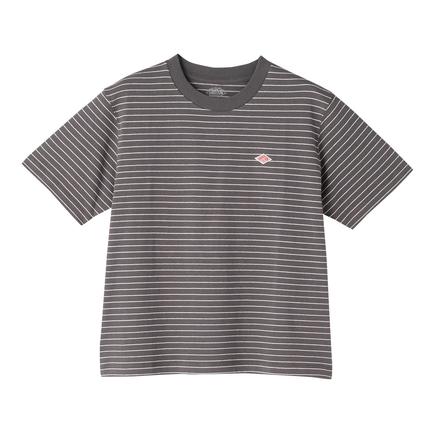 DANTON ウィメンズコットンジャージショートTシャツストライプ