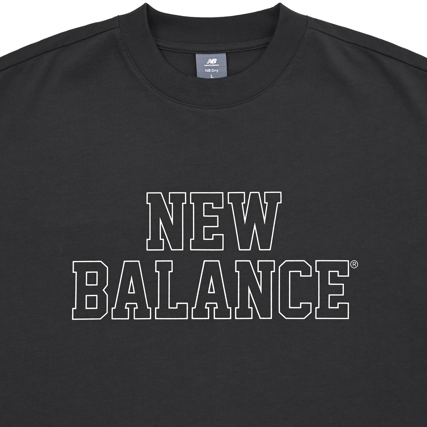 オーバーサイズTシャツ ブラック グレー New Balance】 ニューバランス M オーバーサイズズドショート