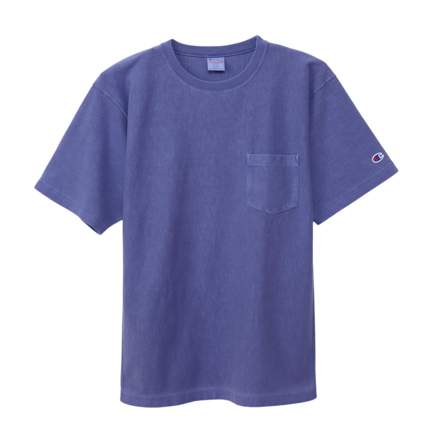 ダークパープル コットン Tシャツ セール】 プリントボーダー 5分袖Tシャツ （Tシャツ