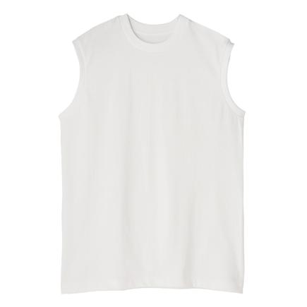 Hanes シロスリーブレスTシャツ