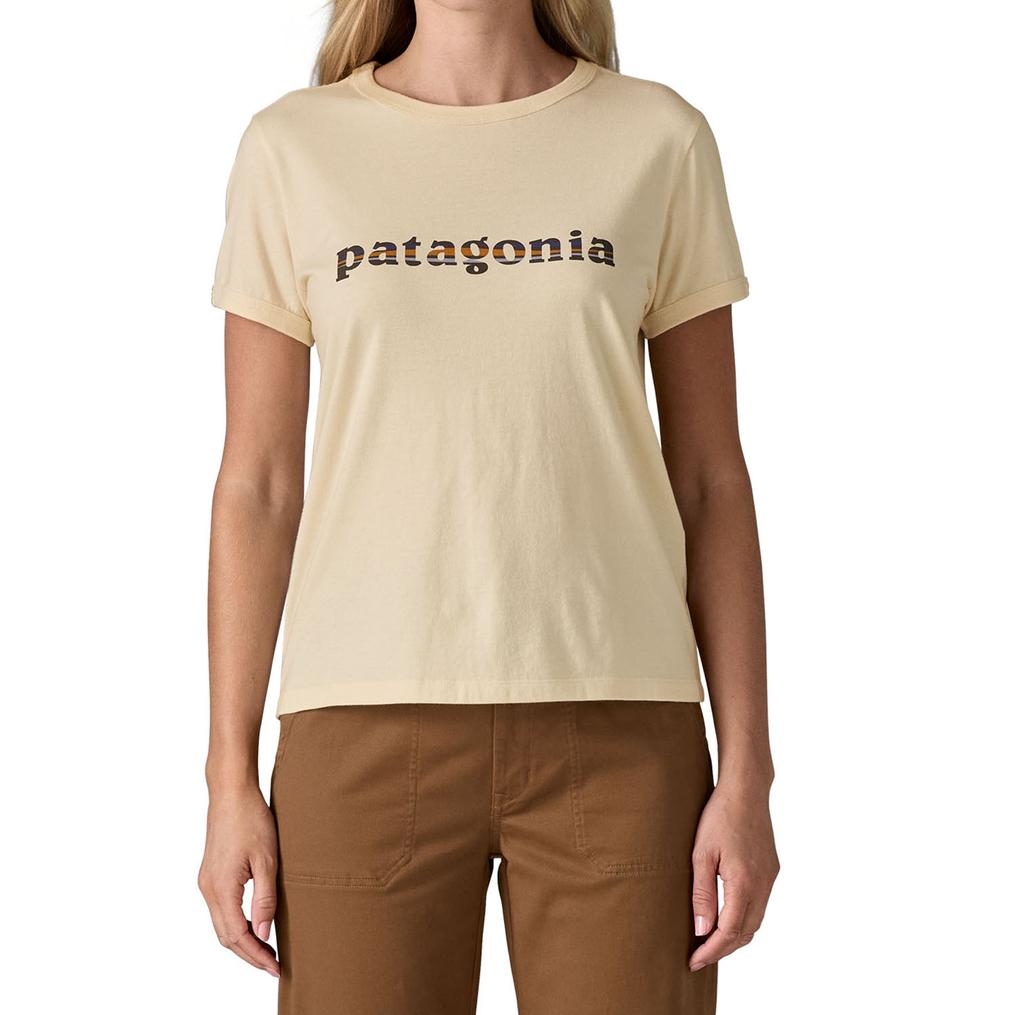  patagonia PATAGONIA W's '73 Text Logo Organic Ringer Tee画像1