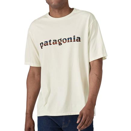 patagonia メンズ'73 テキストロゴオーガニックTシャツ