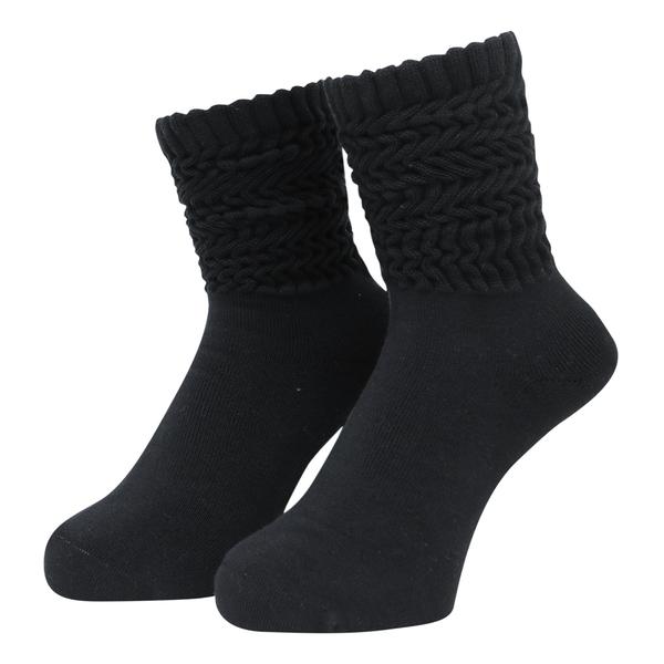 WHIMSY ルーズゲージ リブソックス ブラック F