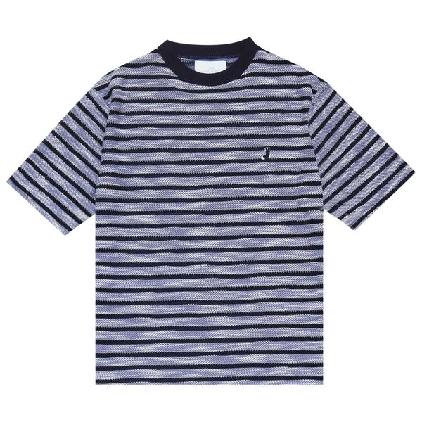 WHIMSY スラブニット ボーダー TEE ブルー M