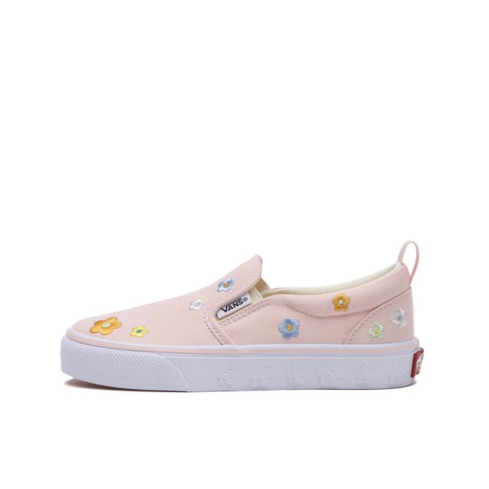 【送料無料】 キッズ 【VANS】 ヴァンズ 17-22(H) SLIP ON スリッポン V98PS EB.FLW PNK/WHT/FLW 18cm