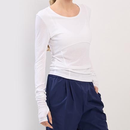 ITZON シルクロングスリーブトップ