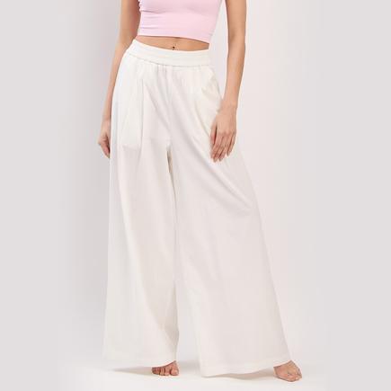 ITZON プリ－テッドワイドパンツ