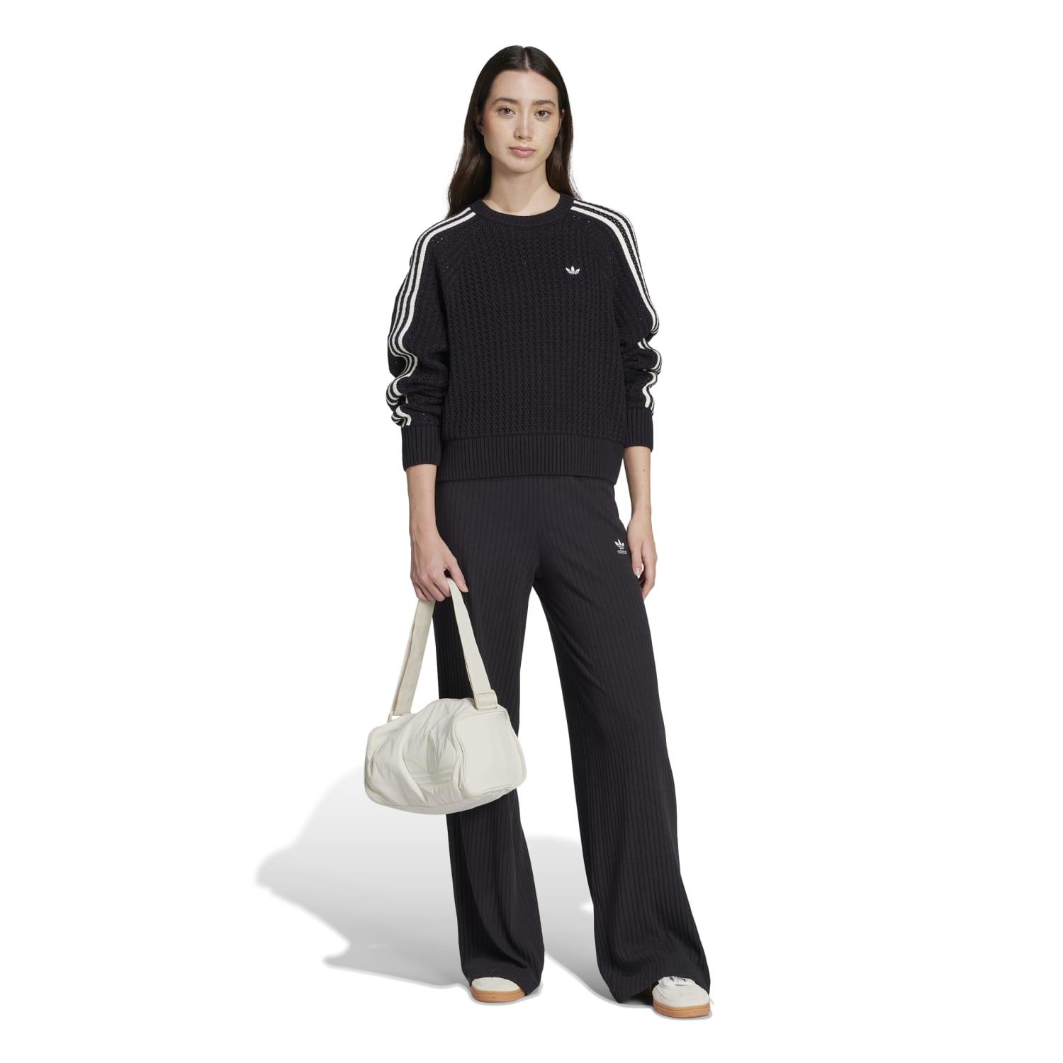 新品 廃盤 アディダス ビッグプルオーバー スウェット ブラック 棉100％ レディース 【adidas】 アディダス W KNITTED CREW スウェット JD0905