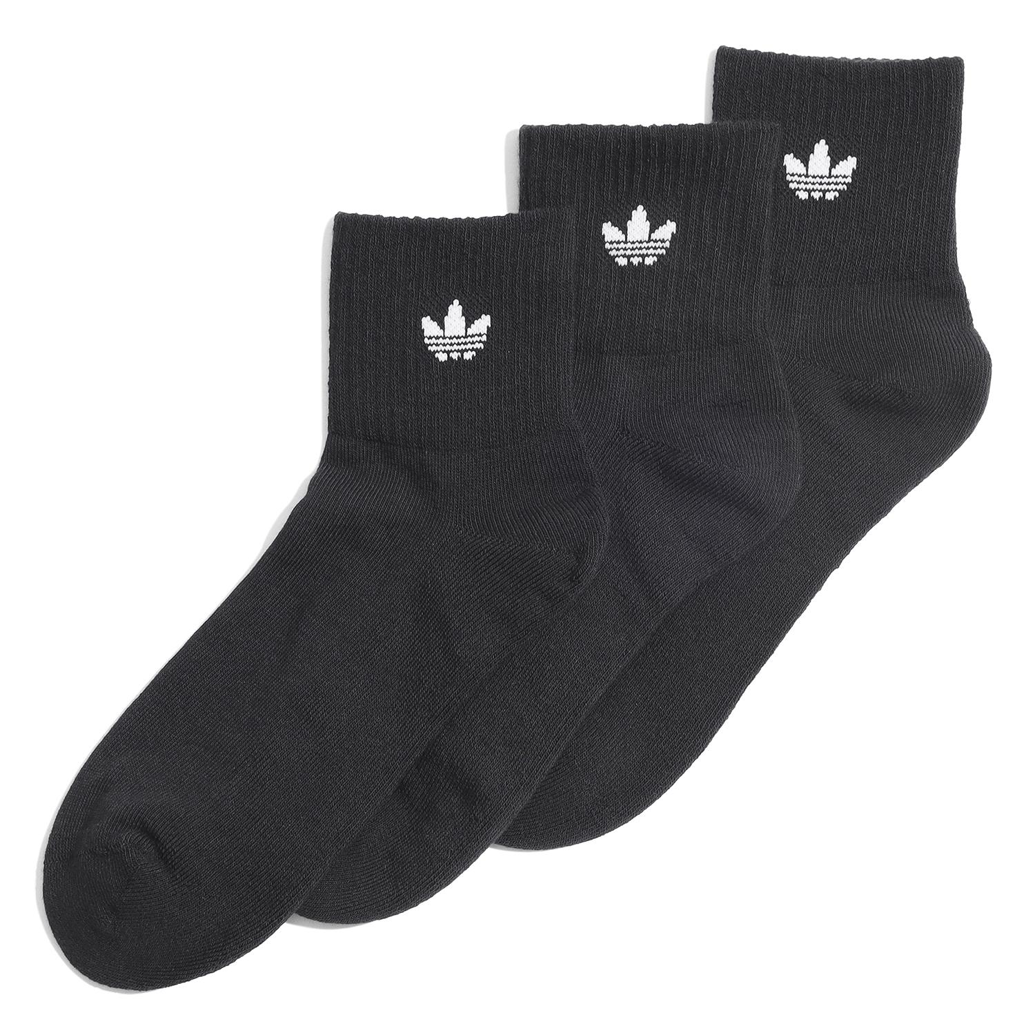 adidas】 アディダス U 1/4 SOCKS 3P 3Pソックス KH1653 BLACK | ABC
