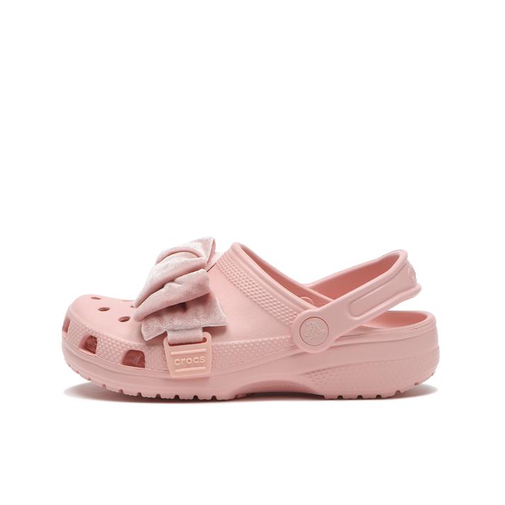 yz LbY ycrocsz NbNX 18-21 CLASSIC BOW CLOG K PWP LbYNVbN{ENbO 211886-78U POWDER PINK 19cm