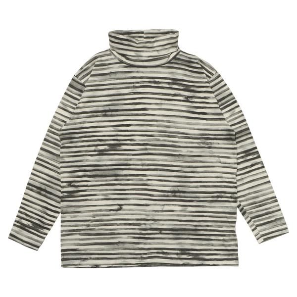 PORTER CLASSIC アーティスト ボーダー タートルネック シャツ ブラック M