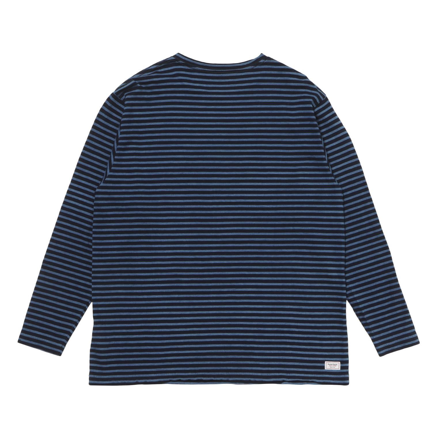  PORTER CLASSIC H/W INDIGO BORDER CREWNECK画像3