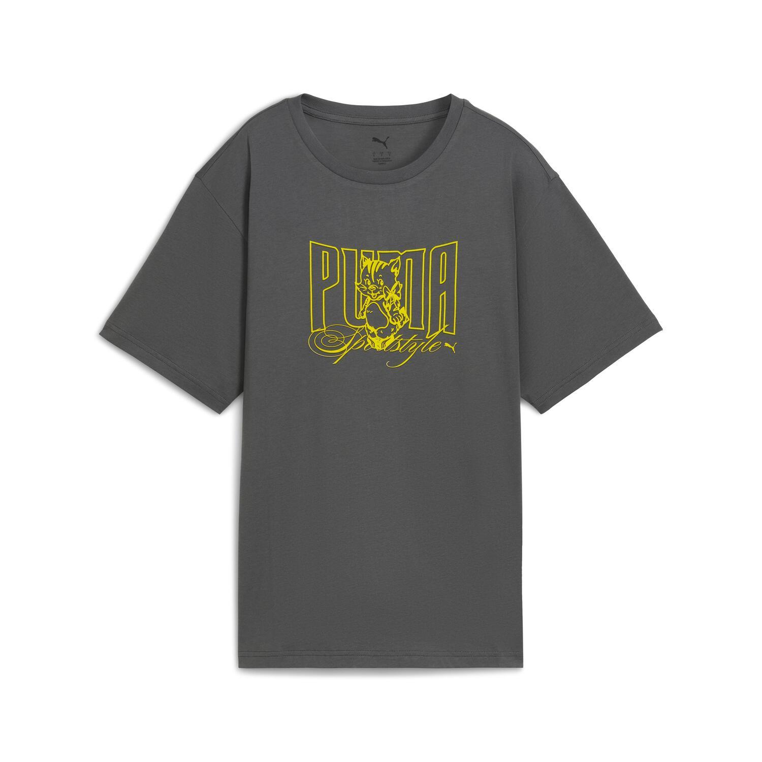tシャツ PUMA ウェア プーマウェア W GRAPHIC KITTEN RELAXED TEE ショートスリーブ 634132 44DUSKY G PUMA】 プーマ W GRAPHIC KITTEN RELAXED TEE ショートスリーブ